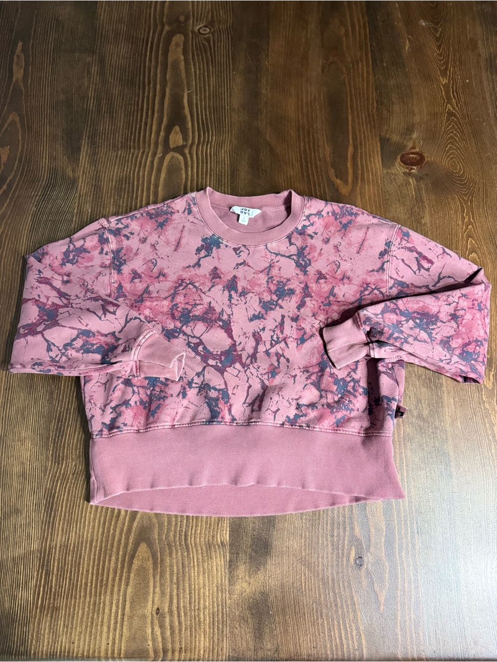 JoyLab Marble Tie-Dye Cropped Sweatshirt